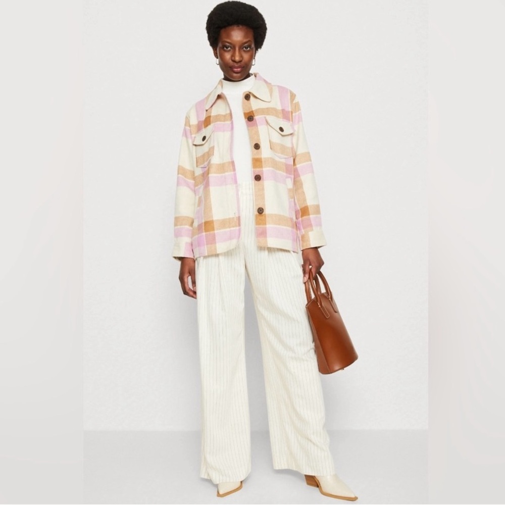 Gap Pink Plaid Shacket - image 3